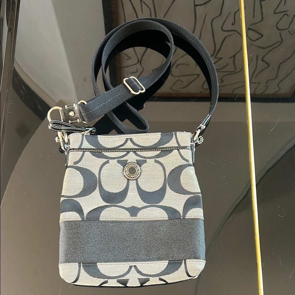 Coach Black and Gray Signature Crossbody Bag